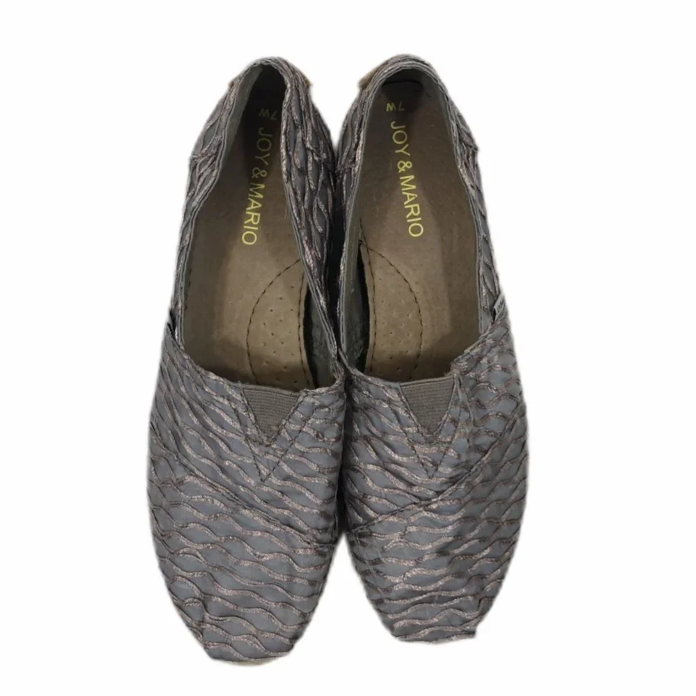 Joy and‎ Mario Metallic Espadrilles Size 7W